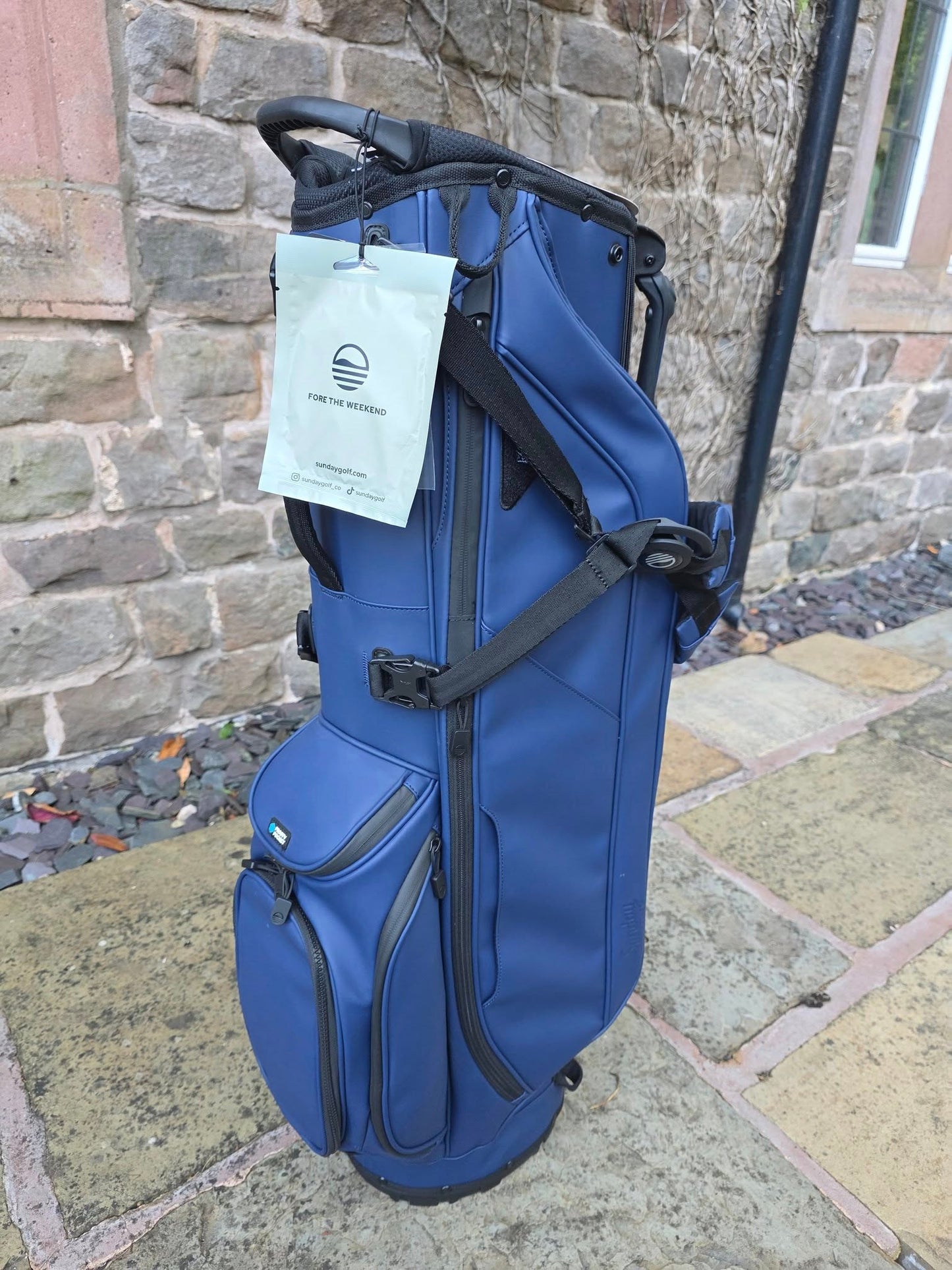 Sunday Golf Ryder S-Class Stand Bag (Navy Leather)
