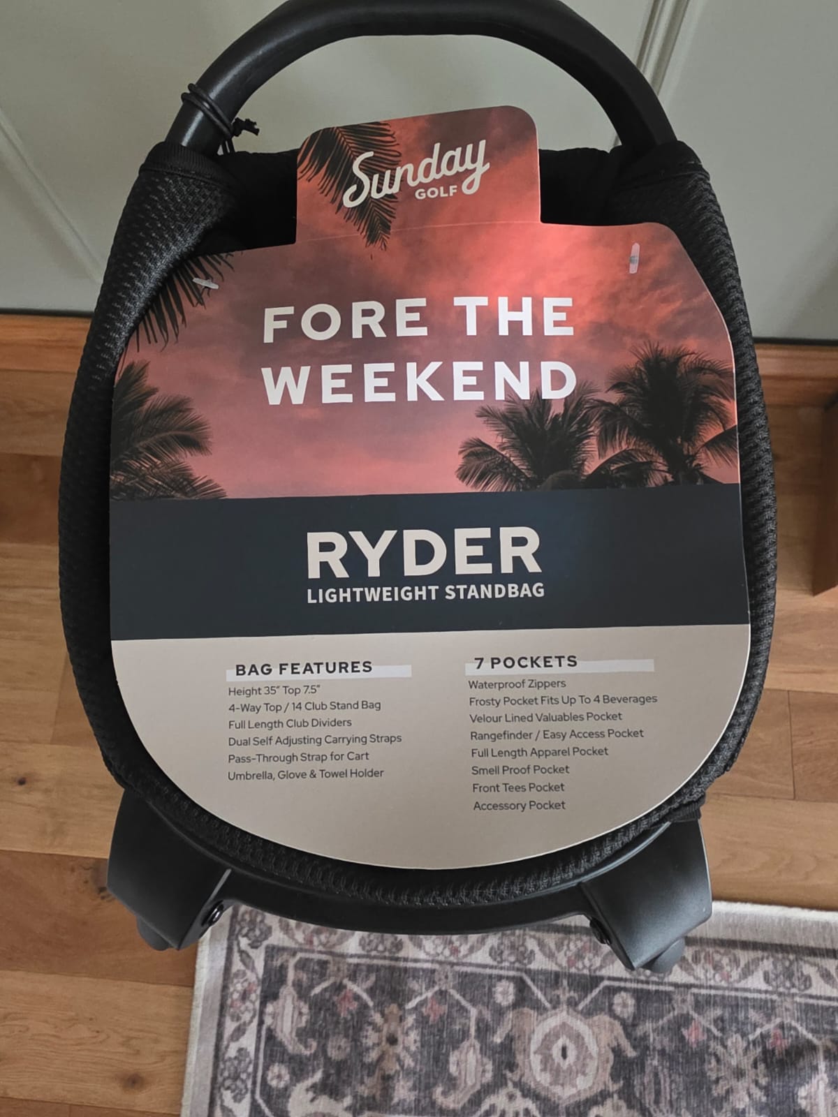 Sunday Golf Ryder Stand Bag (Heather Grey)