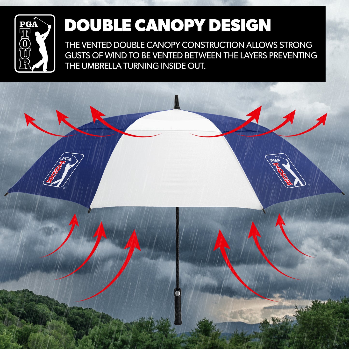 PGA Tour Double Canopy Umbrella