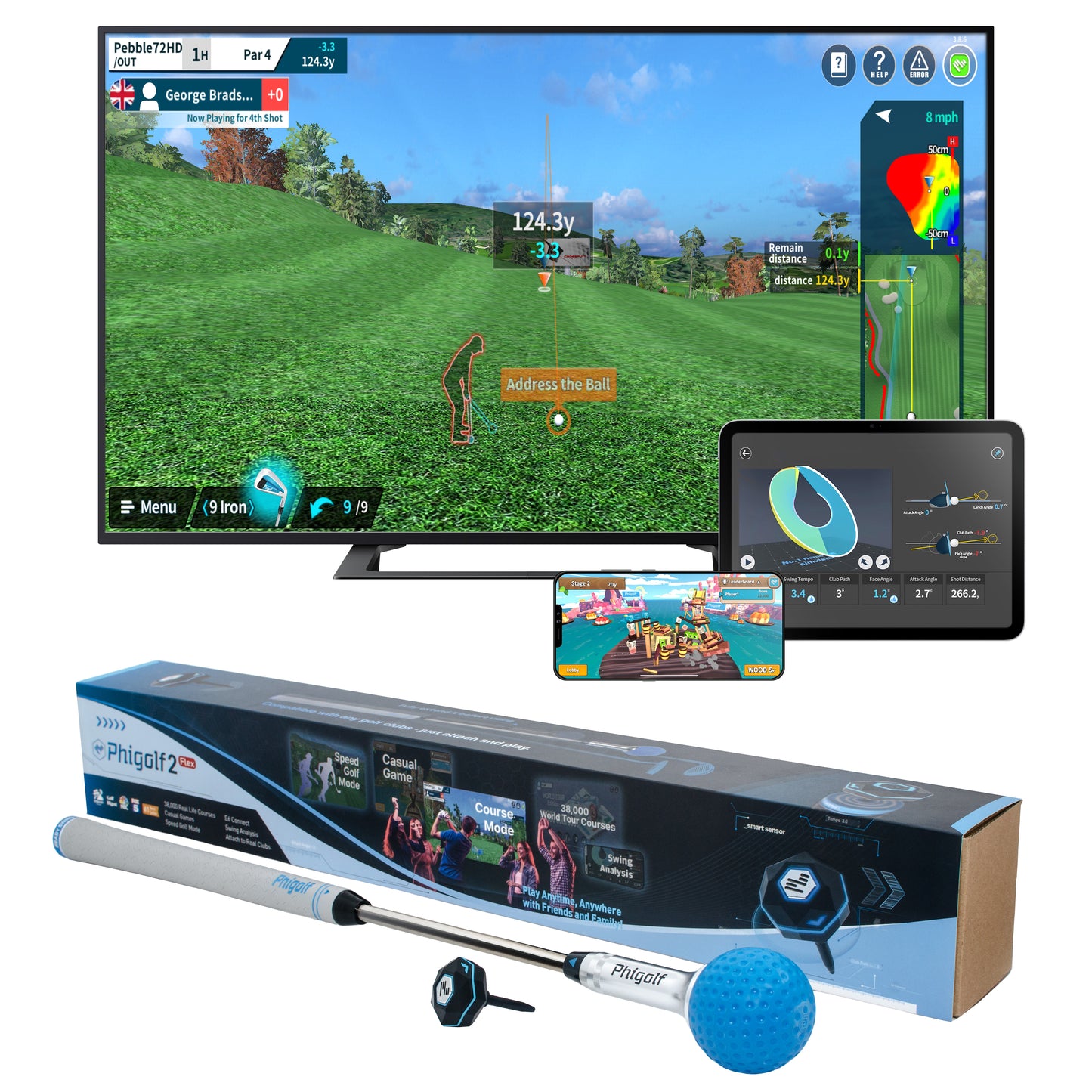 PhiGolf 2 FLEX Home And Mobile Golf Simulator
