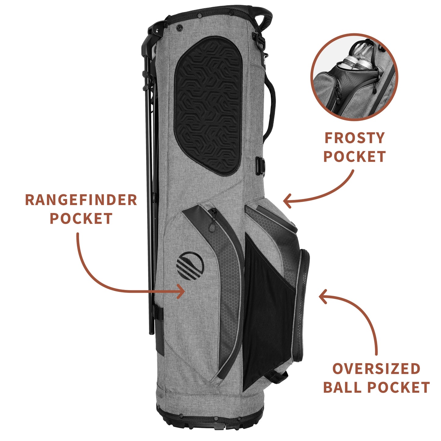 Sunday Golf Ryder Stand Bag (Heather Grey)