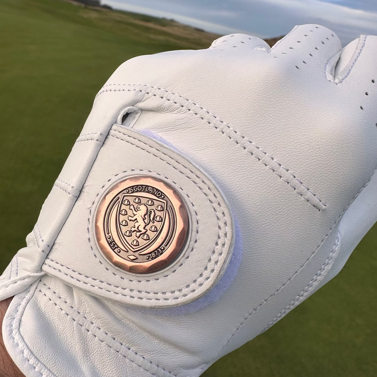Official Scottish FA White Leather Golf Glove & Metal Ball Marker