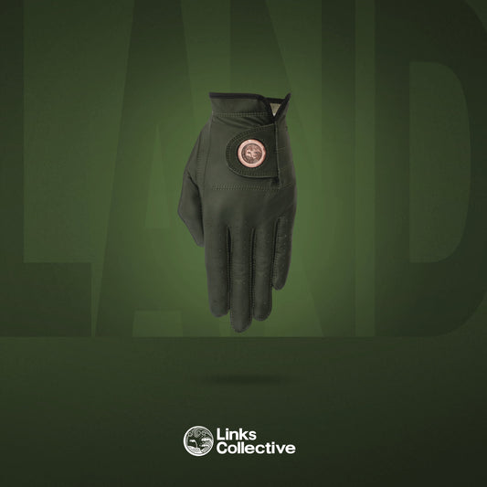 Green Leather Golf Glove & Metal Ball Marker