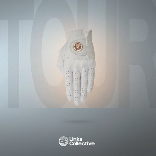 White Leather Golf Glove & Metal Ball Marker
