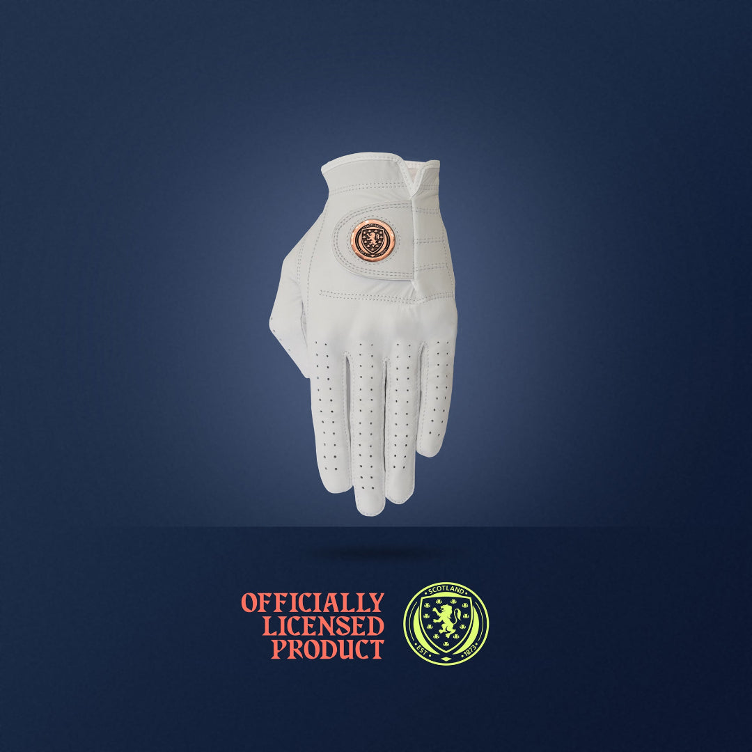 Official Scottish FA White Leather Golf Glove & Metal Ball Marker