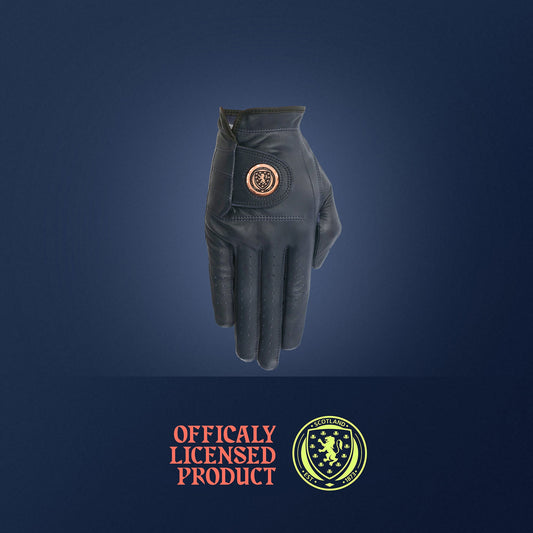 Official Scottish FA Blue Leather Golf Glove & Metal Ball Marker (Right Hand)